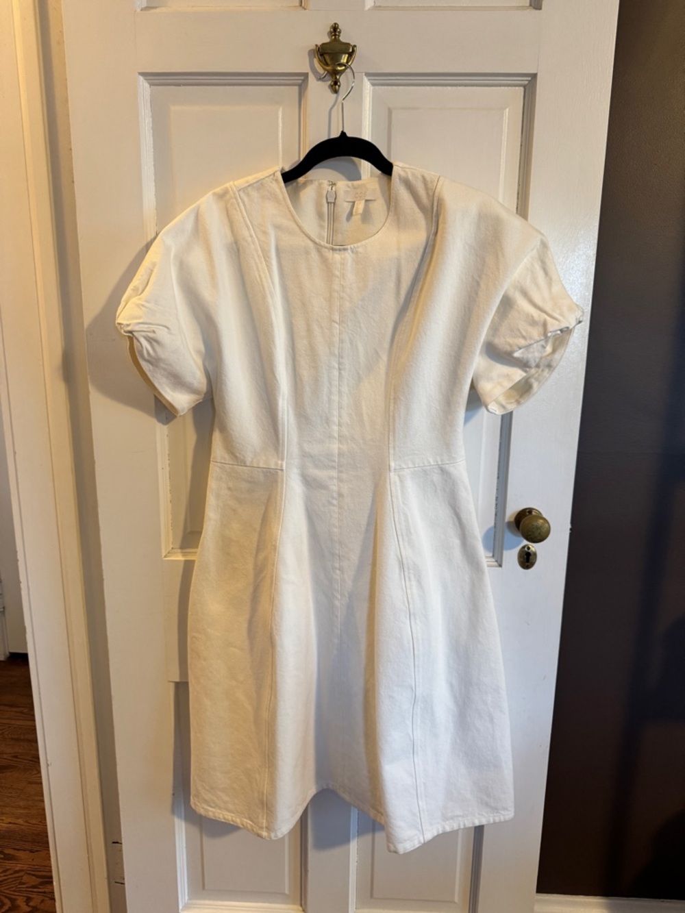 COS Cream Denim Short Sleeve Pocket Dress